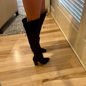 Forever 21 Over the Knee Black Suede Boots